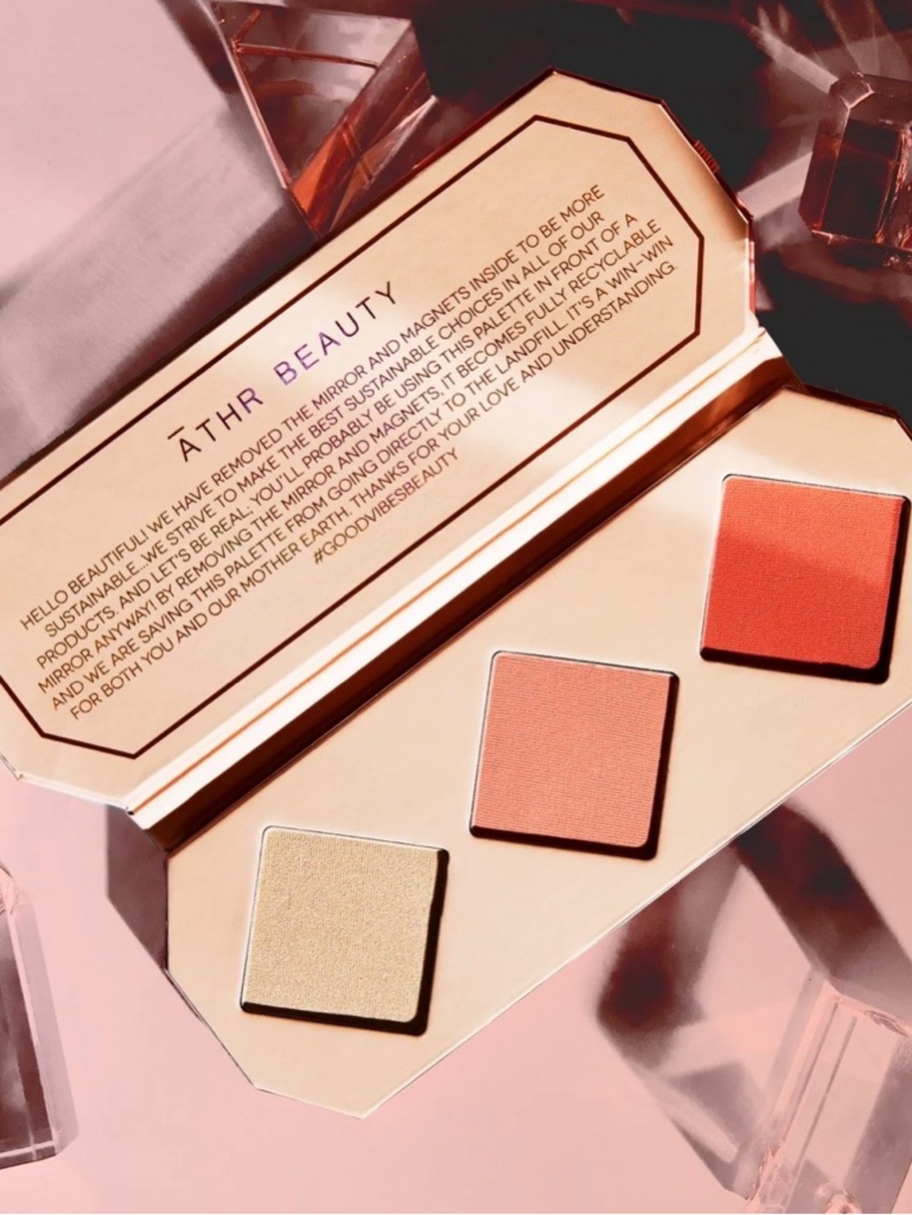 ATHR Beauty Amber Crystal Charged Highlighter Blush Trio Palette